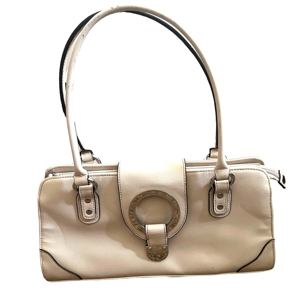 Hillard & Hanson | Y2K purse cream leather medium size shoulder bag